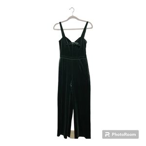 Abercrombie & Fitch Green VELVET JUMPSUIT Size  SMALL